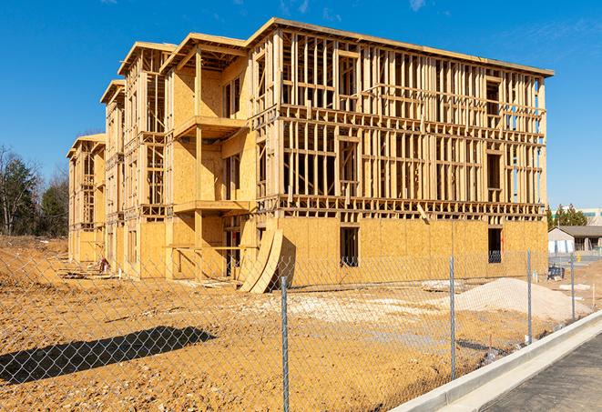 a snapshot of temporary chain link fences protecting a large construction project from unauthorized access in Watsontown